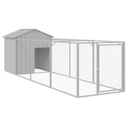 Cuccia per cani con tetto trasparente, acciaio zincato grigio 02_0043525