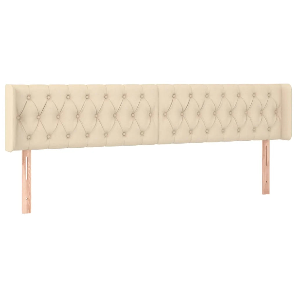 Testiera ad Orecchio Crema 203x16x78/88 cm in Tessuto