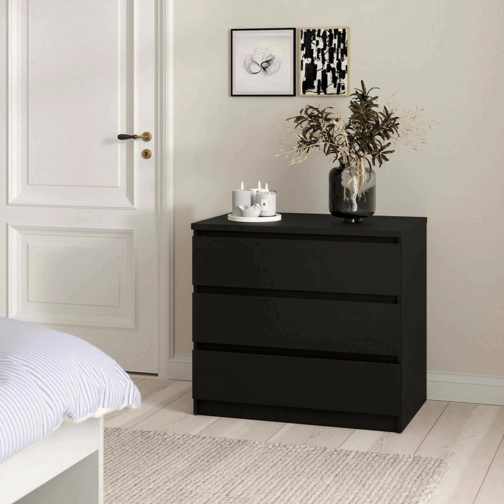 Cassettiera Artic, Settimino multiuso, Comò camera da letto, Mobile con cassetti, 77x50 h70 cm, Nero