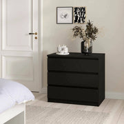 Cassettiera Artic, Settimino multiuso, Comò camera da letto, Mobile con cassetti, 77x50 h70 cm, Nero