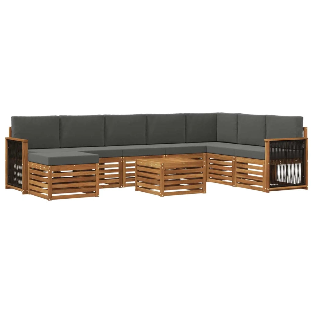 Set di divani da esterno con cuscino 7 pcs Naturale e Antracite 3384743