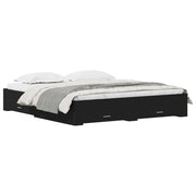 Letto matrimoniale | Letto per adulti | Struttura del letto Rovere Nero 180 x 200 cm Legno multistrato