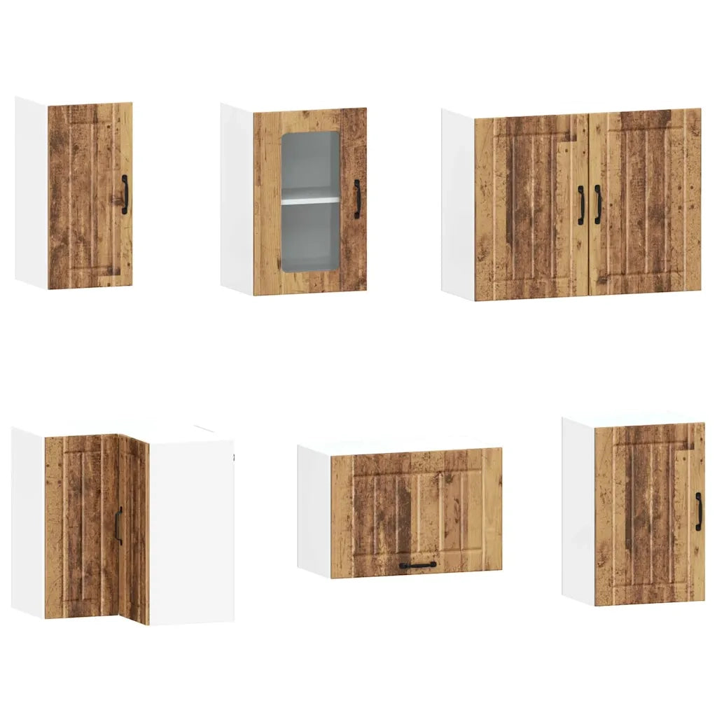 Set Mobili da Cucina 11 pz Kalmar Legno Vecchio in Truciolato