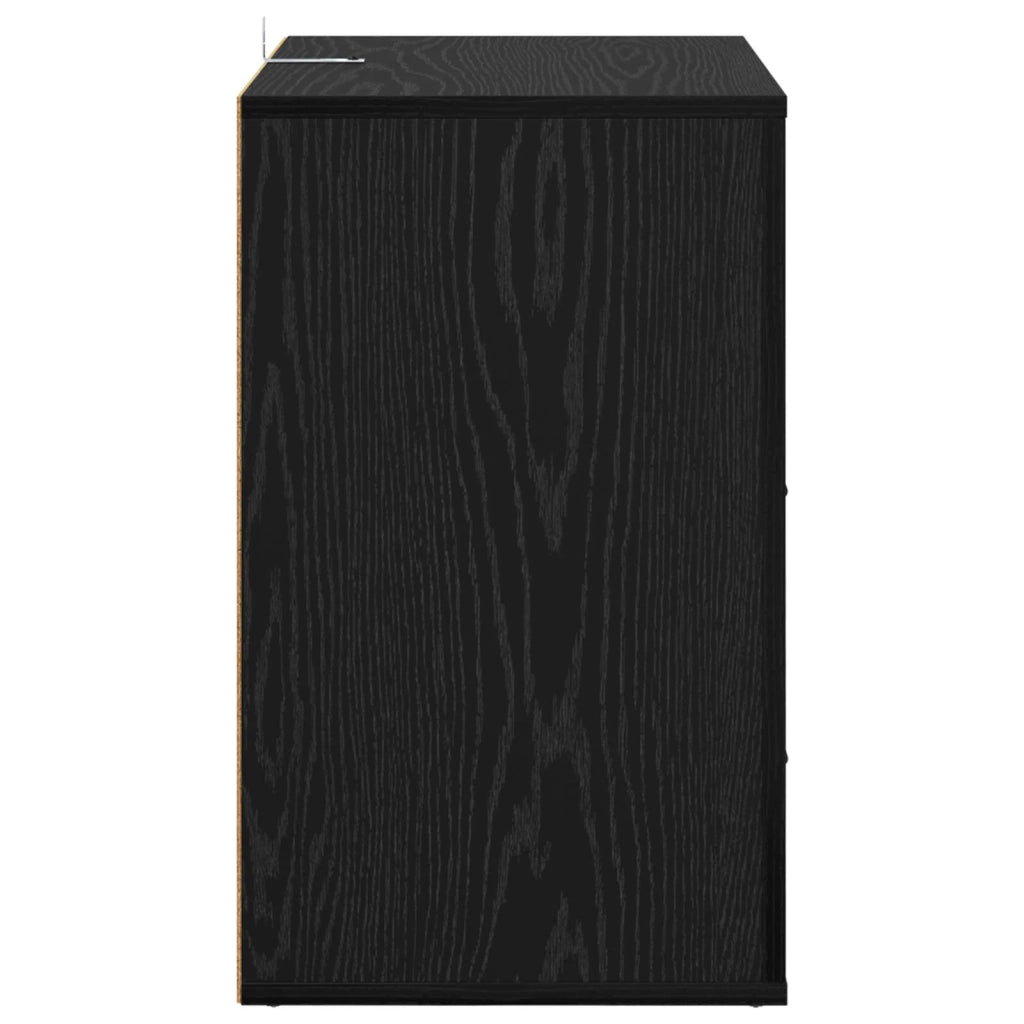 Armadio da Notte Rovere Nero 35 x 50 x 60 cm Legno multistrato 881080
