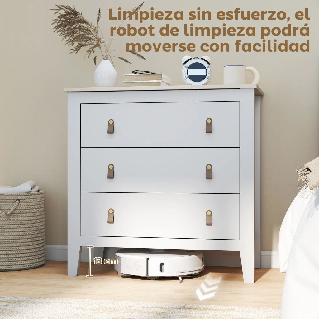 Cassettiera con 3 Cassetti ¨C zephmum ¨C 80x40x78,5 cm Bianco