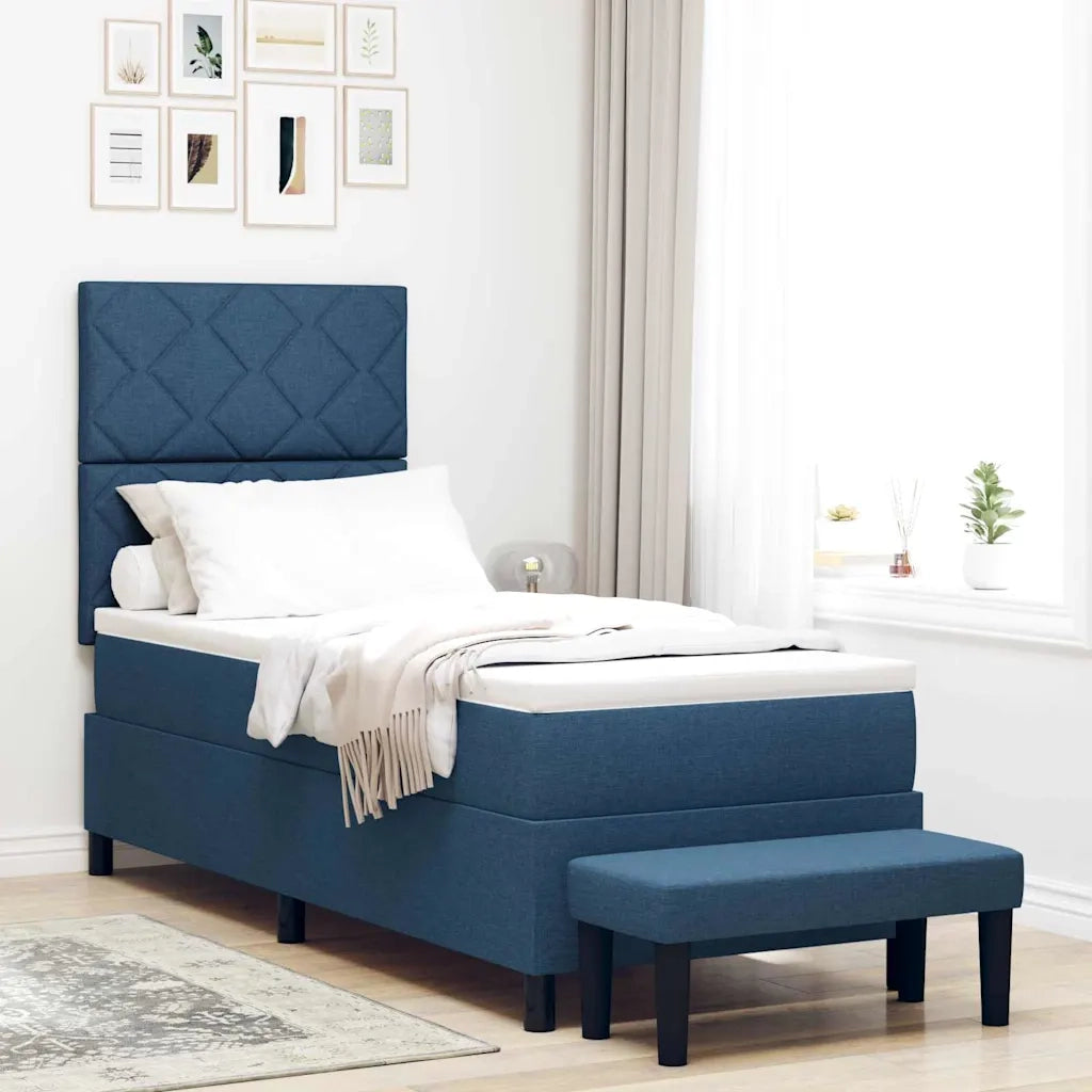 Letto a molle con materasso Blu 80 x 200 cm Tessuto 3344106