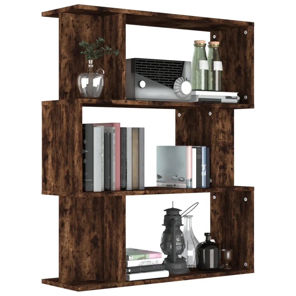 Libreria/Divisorio Rovere Fumo 80x24x96 cm in Legno Ingegnerizzato 815243