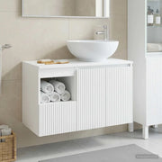 Set di mobili per il bagno 2 pz Bianco Lucido 3404088