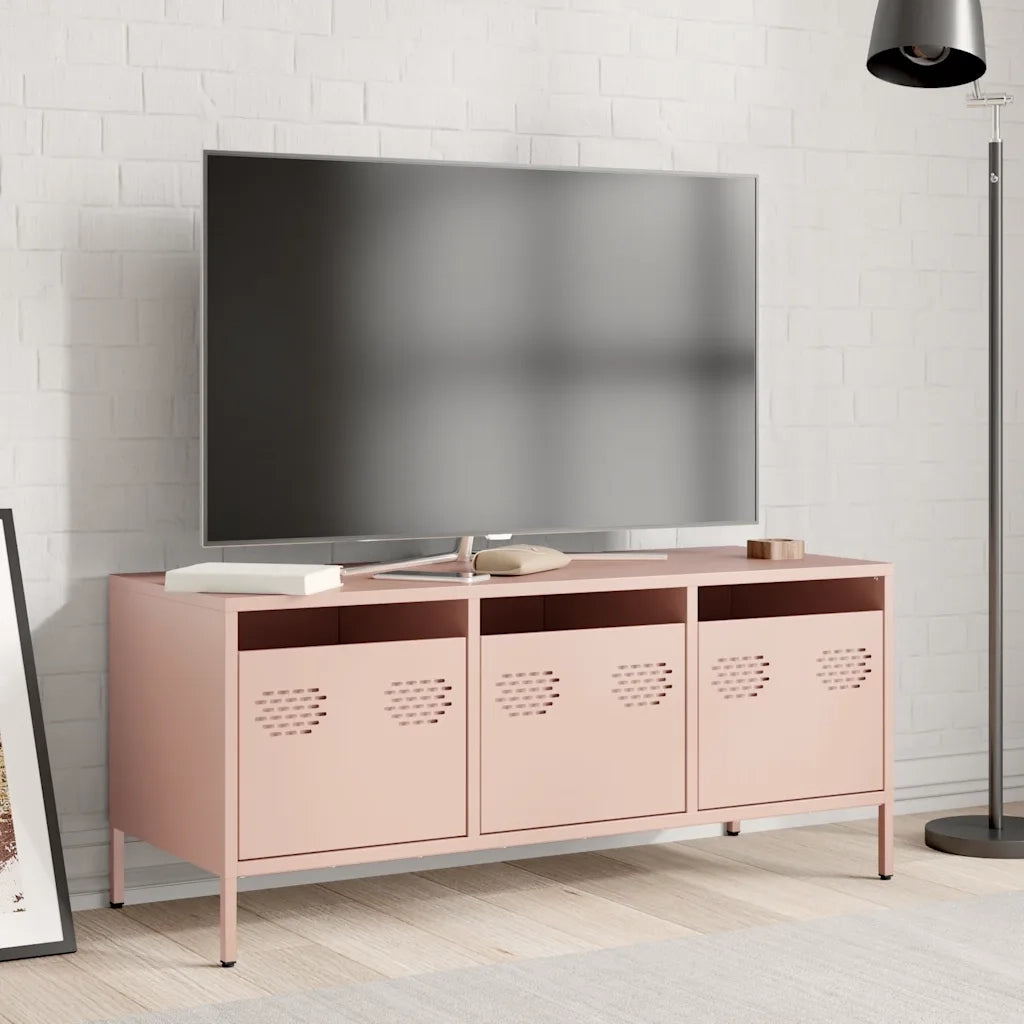 Mobile TV Rosa 101,5x39x43,5 cm in Acciaio Laminato a Freddo 851227