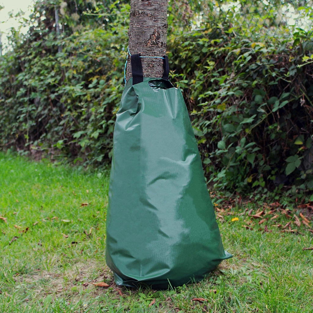 10 Sacchi per irrigare alberi 75 l in PVC, Sistema di irrigazione a goccia intorno ai tronchi