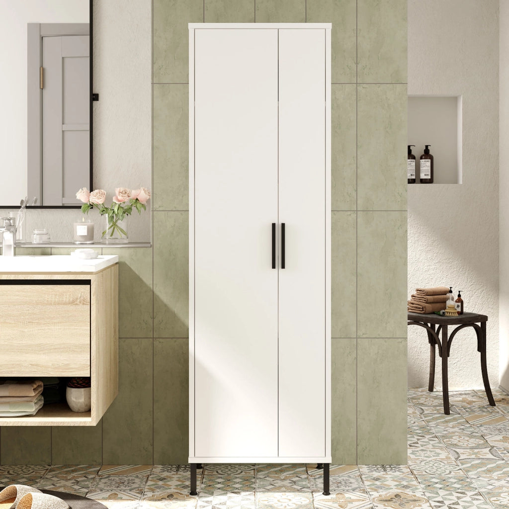 Armadio multifunzionale in legno "Jienna" - 50 x 36 x 165 cm - Bianco