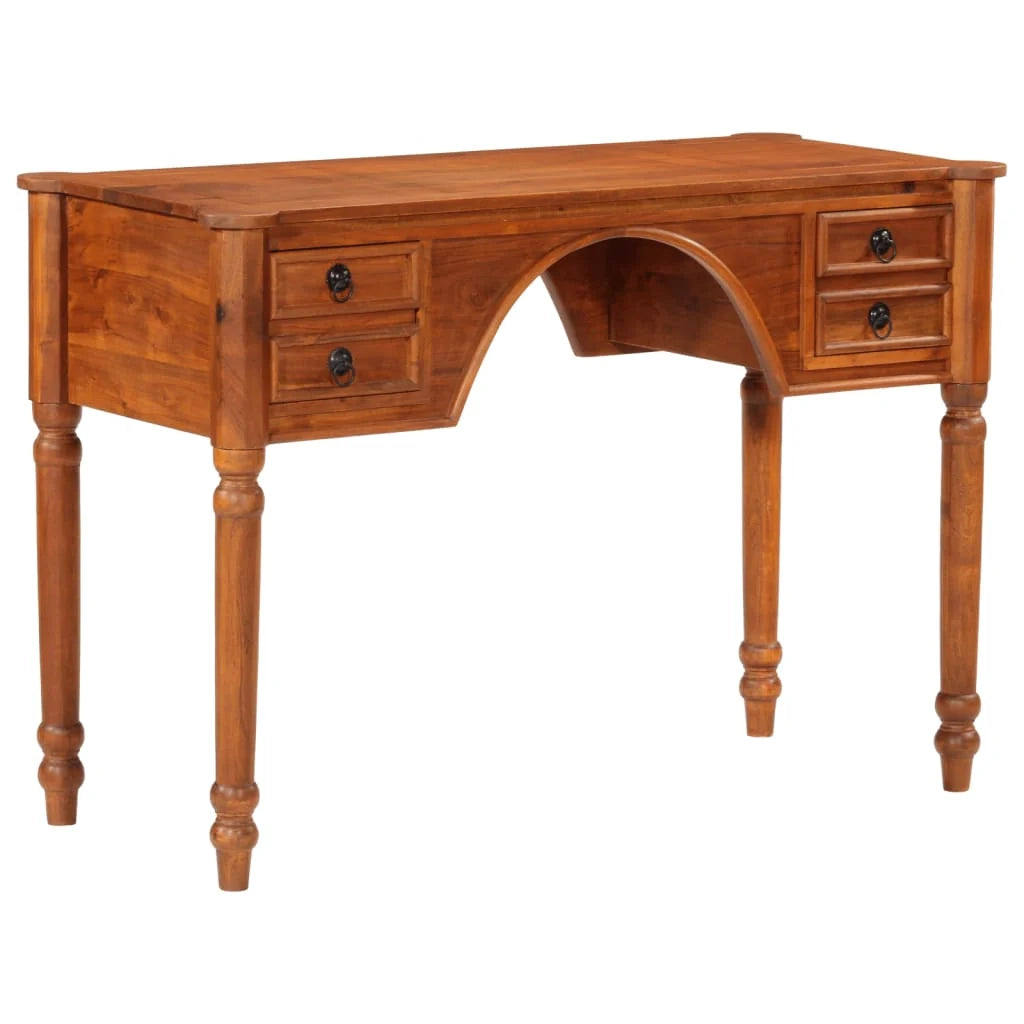 Scrivania tavolo postazione di lavoro scrivania per computer mobile da studio con cassetti 110 x 50 x 76 cm legno massello di acacia marrone 02_0023463