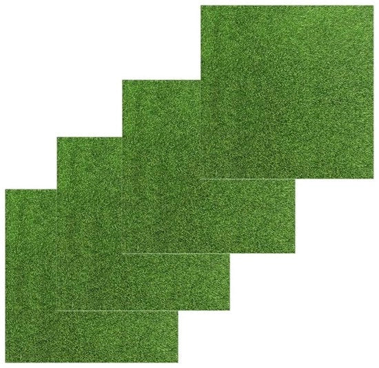 Decorazione di miniatura con erba sintetica 4 pezzi 15x15 cm - Mosso - Decorazione DIY - Materiale PVC riciclabile - Ambientalmente compatibile - morbido e duraturo - Finto prato