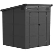 Capanno da Giardino 1,9 x 1,9 m in Plastica, con Porte Bloccabili e 2 Aperture di Ventilazione, Grigio Scuro