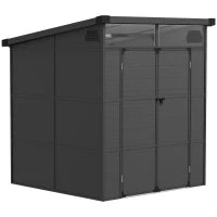 Capanno da Giardino 1,9 x 1,9 m in Plastica, con Porte Bloccabili e 2 Aperture di Ventilazione, Grigio Scuro