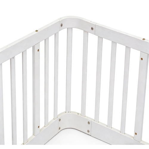 Parcogiochi modulare in legno 140x200 bianco distanza 7 cm bordi arrotondati