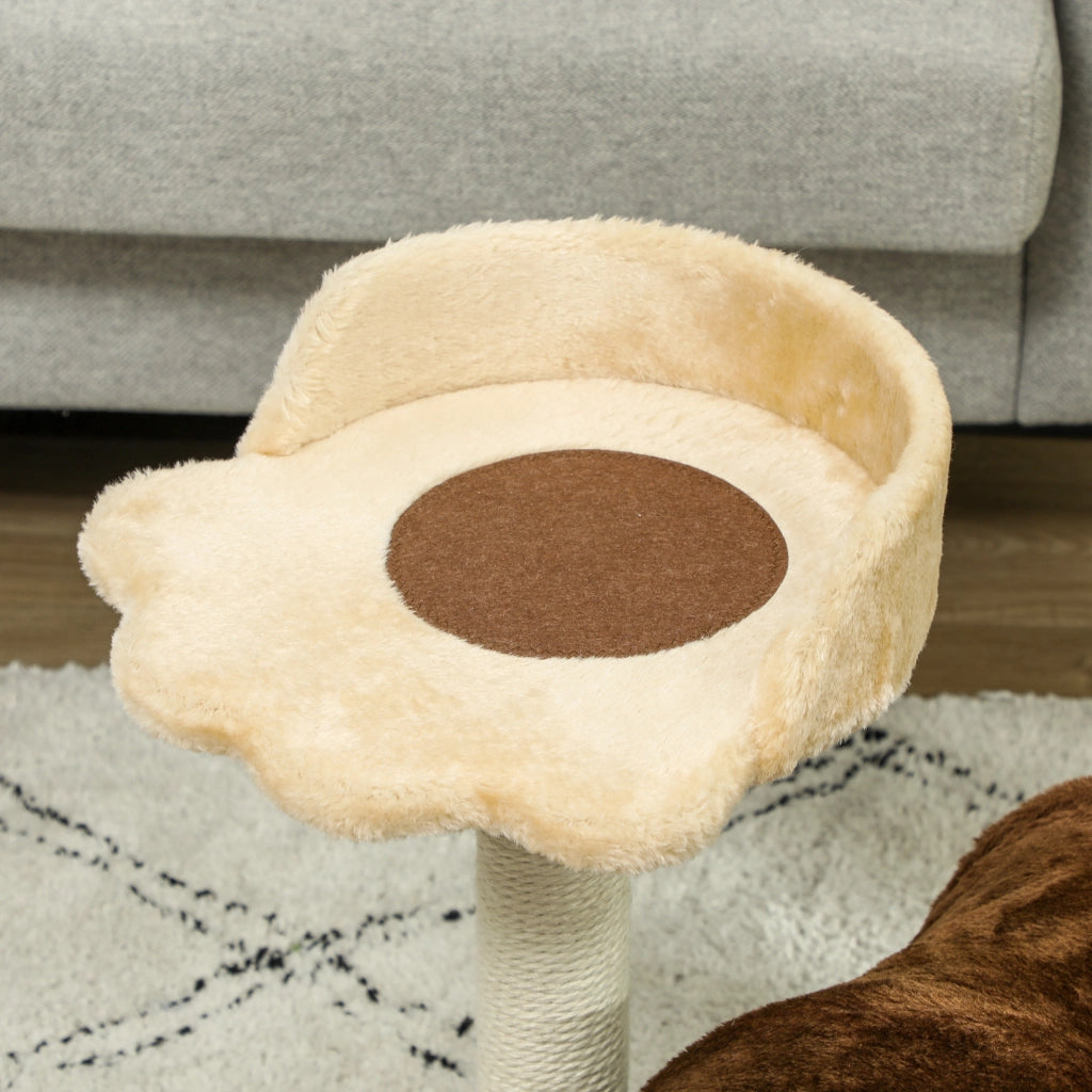 Albero tiragraffi per gatti con tunnel, nido e piattaforme ¨C zephmum ¨C marrone scuro, 47 cm