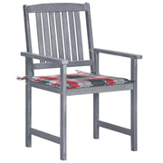 Sedie da Giardino con Cuscini 6 pz in Massello di Acacia Grigie 3078220