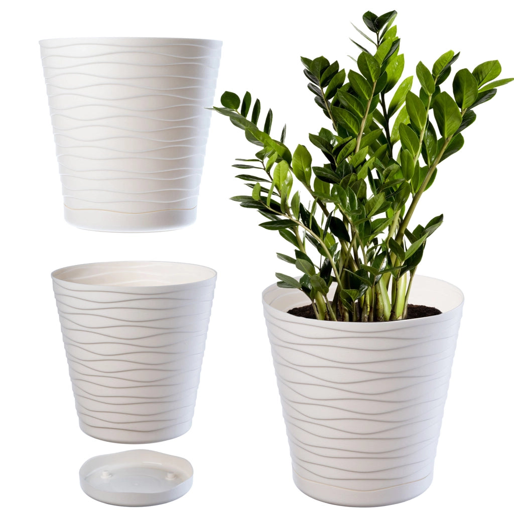 Vaso da fiori KADAX da 30 cm, con coperchio in plastica e supporto.