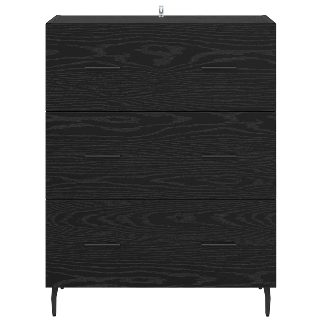Credenza | Madia | Buffet da pranzo | Armadio da pranzo con cassetto Rovere Nero 69,5 x 34 x 90 cm