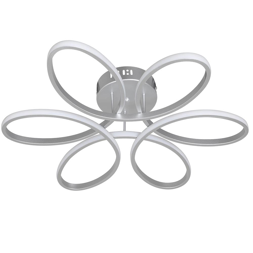 Lampadario Plafoniera 48W Luce Bianco Caldo 3000K 2580 lm Design Fiore Moderno Bianco