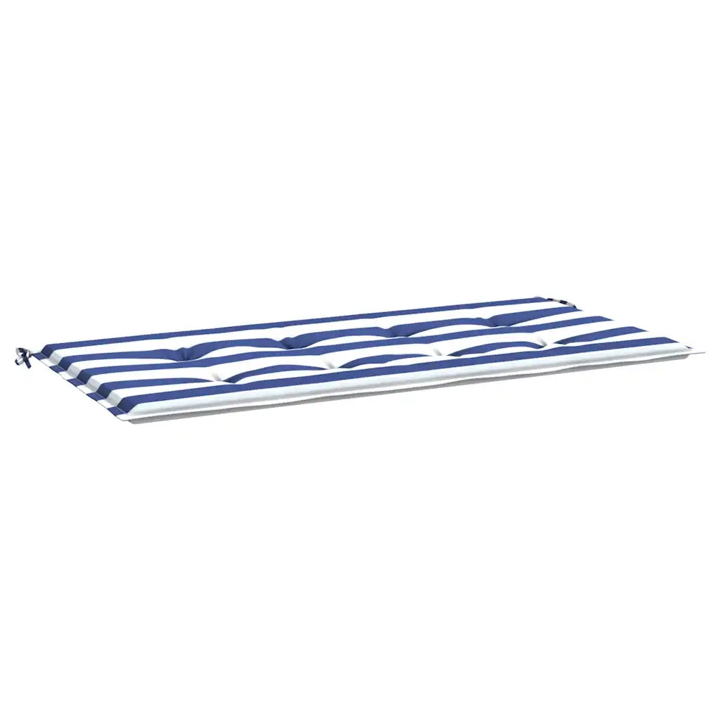 Cuscino Panca Giardino-Cuscini per panchina da esterno Bianco e Blu 100x50x4 cm Tessuto Oxford