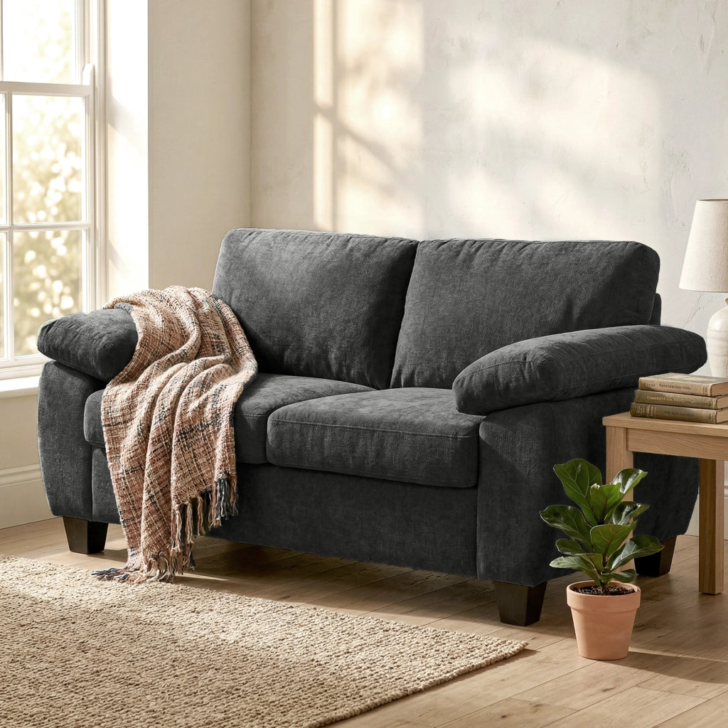 Divano 2 posti ¨C Minimal ¨C Chenille grigio scuro 156 cm