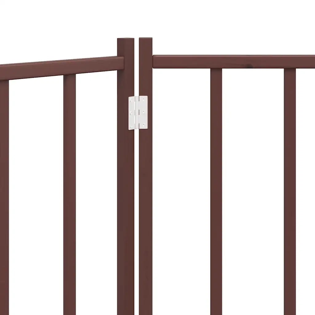vidaXL Cancello Cani Pieghevole 2Pannelli Marrone 160cm Massello Abete