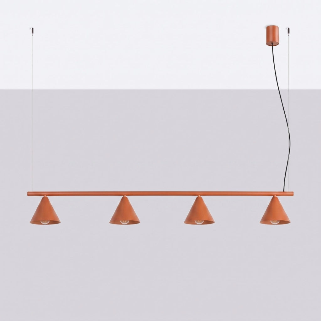 Lampadario NOX 4L ocra rossa