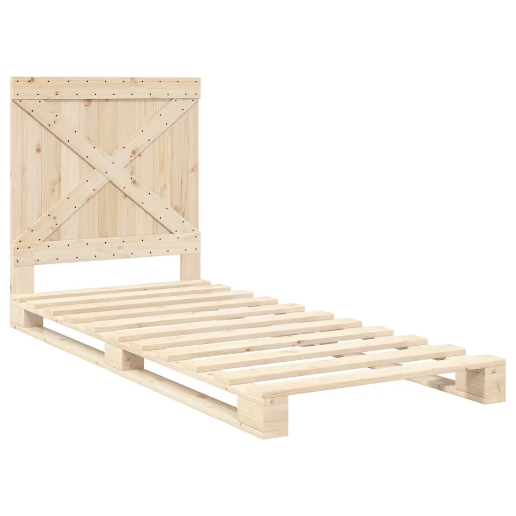 Giroletto con Testiera 90x200 cm in Legno Massello di Pino