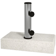 Base per Ombrellone da Giardino 25kg per Pali da ?32mm, ?38mm e ?48mm, in Granito e Acciaio Inox, 45x22.5x40 cm, Grigia