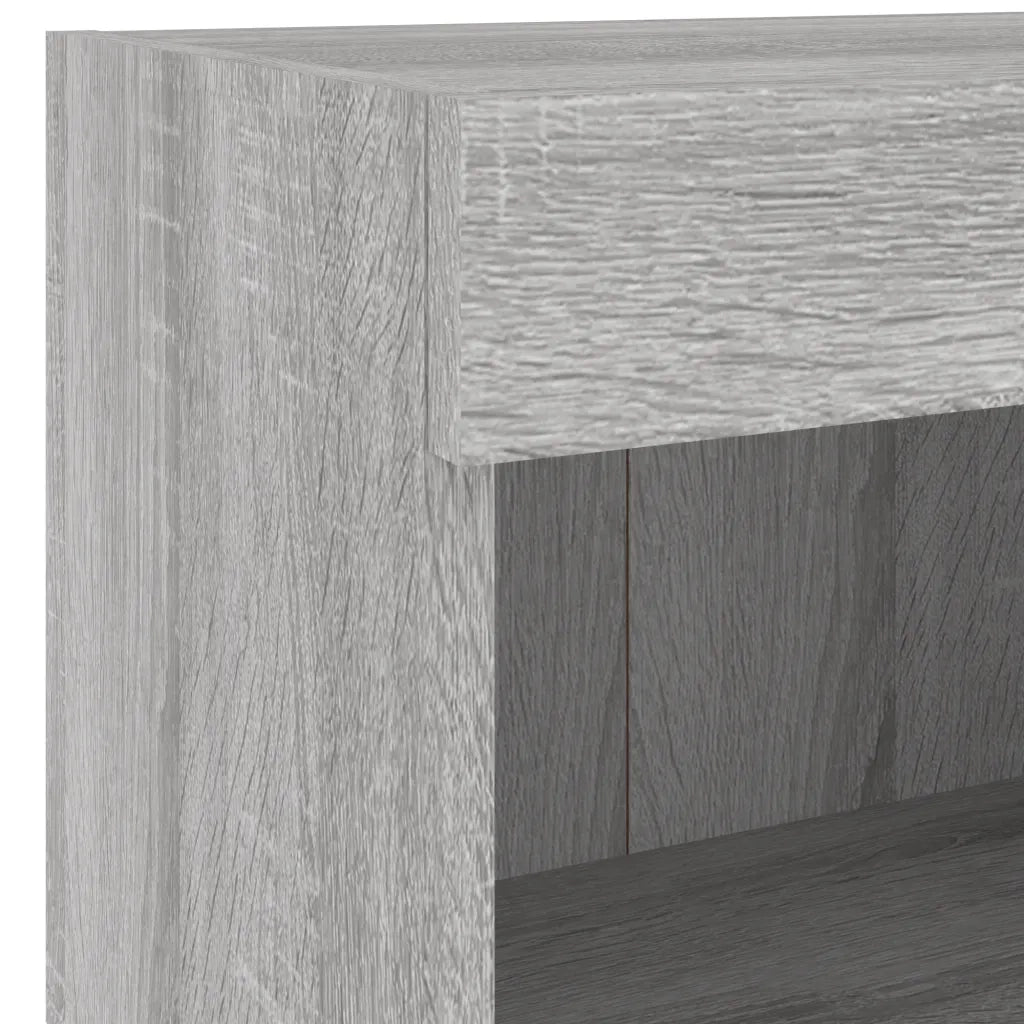 Mobili TV a Muro 4pz con Luci LED Grigio Sonoma 3216574