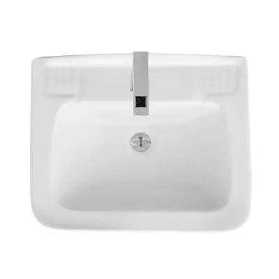 Lavabo sospeso 45x35 salvaspazio bianco in ceramica