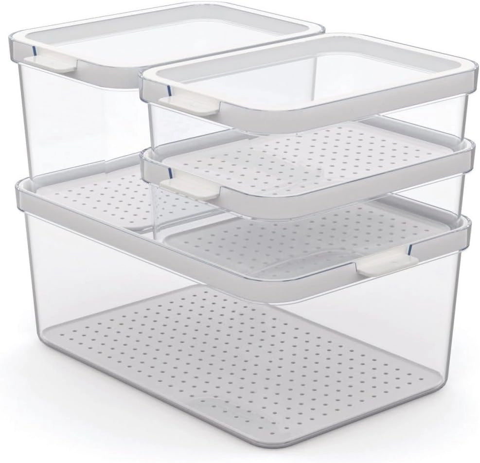 Set 4 contenitori Cauma trasparenti 2x1,2L -  1x2,15L - 1x4,65L