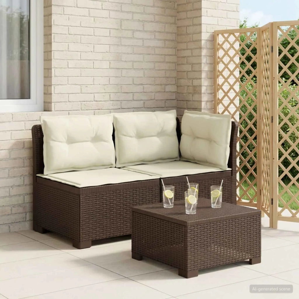 Divano da Giardino a 2 Posti con Cuscini Aspetto Rattan PP 8011944