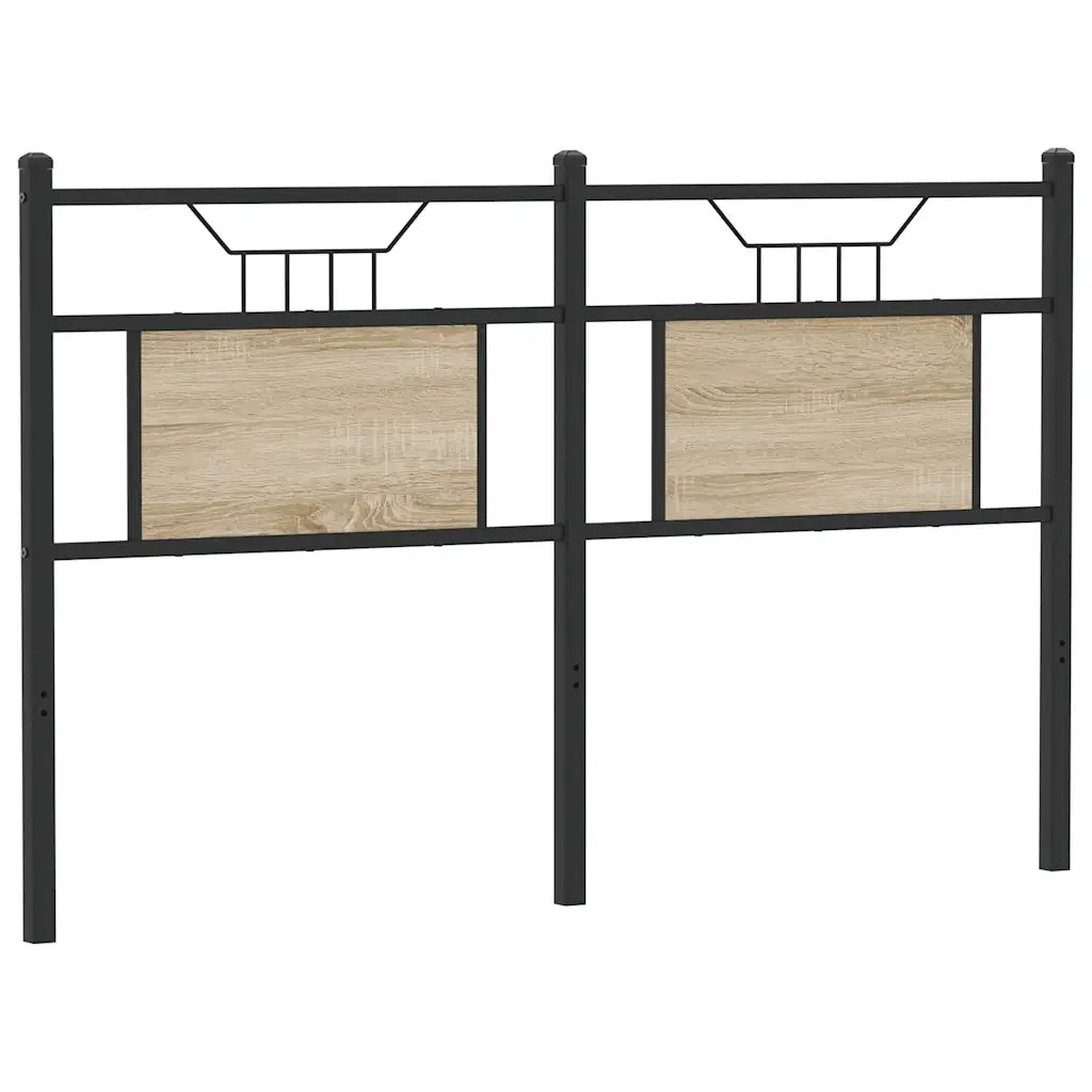 Testiera Rovere Sonoma 137 cm in Legno Multistrato e Acciaio