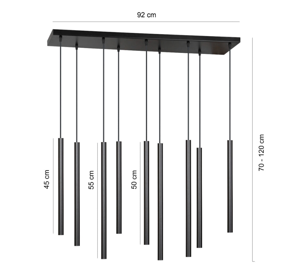 Lampadario Emibig Selter 552/9 nero metallo 9xG9 IP20