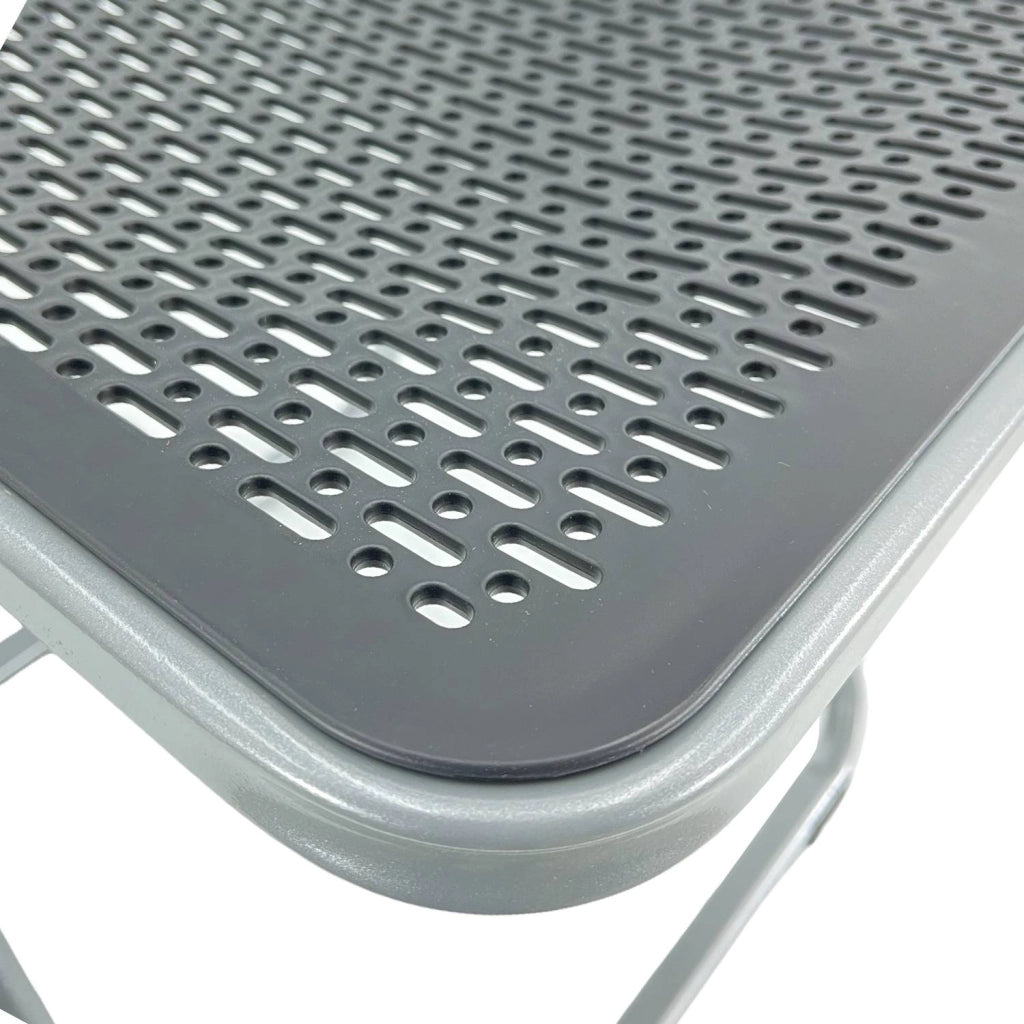 SEDIA PIEGHEVOLE SMARTY SALVASPAZIO METALLO E POLIPROPILENE RICHIUDIBILE SLIM PORTATILE Nero / Grigio