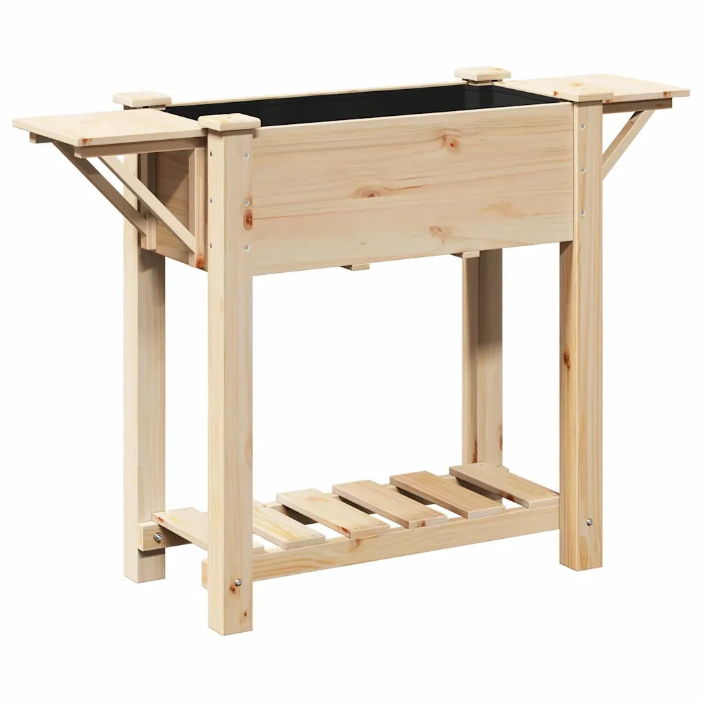 Fioriere | Cassetta per fiori | Vaso da giardino con lo scaffale Beige 111 x 37 x 76,5 cm