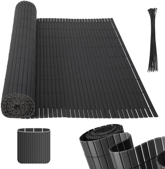 Schermo per giardino in PVC da 0,8x3m per la privacy – separazione per giardino e schermo per balcone in PVC da 0,8x3m colore grigio