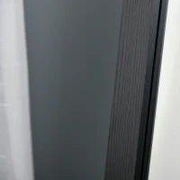 Specchio da Terra e Parete con Supporto Richiudibile e Cornice in MDF, 37x48x152cm, Nero