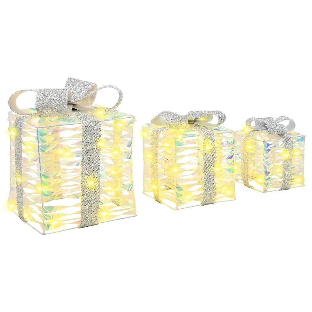 Scatola Regalo 3 pz Bianco caldo 20 x 20 x 20 cm PET CFW3942892