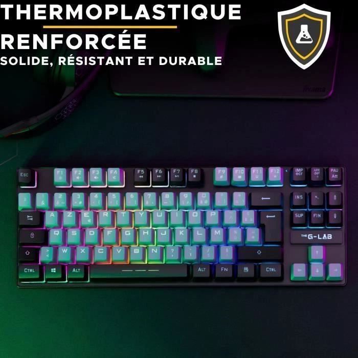 Tastiera da gioco - The G-Lab - KEYZ CAESIUM - RGB - Grigio e nero - TKL