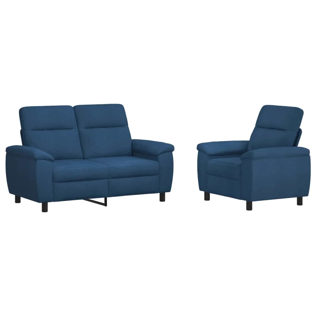 Set di divani 2 pcs Blu Tessuto 3430582