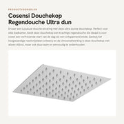 Douchekop Ultra Dun da 20 cm - Elevato Drenaggio - Antikalk - Acciaio Inossidabile - Silicone - Qualità dell'Acqua Salutare - Douchekop per Pioggia