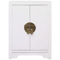 Comodino Bianco 38x28x52 cm in Legno di Paulownia  cod mxl 31254