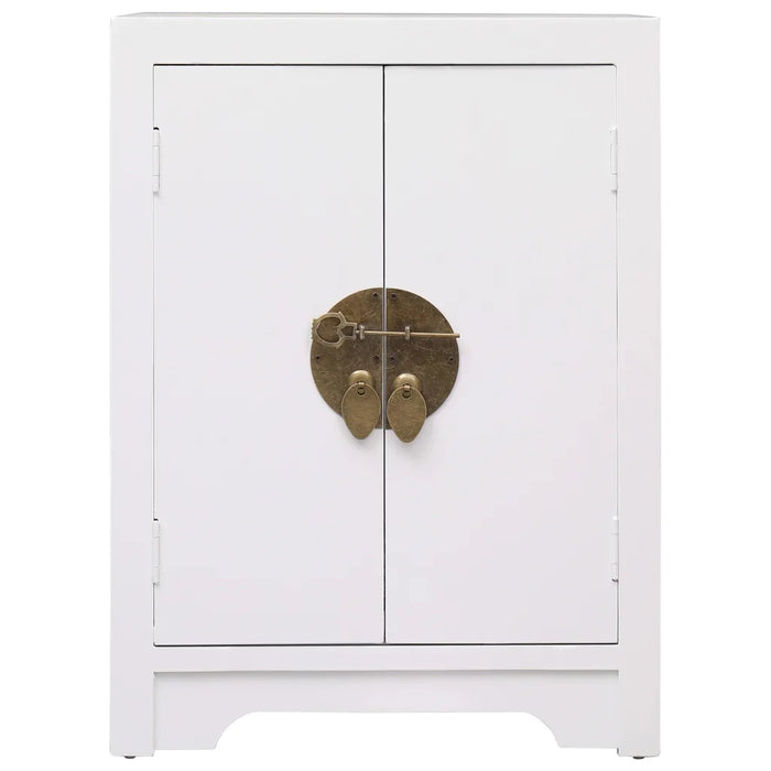 Comodino Bianco 38x28x52 cm in Legno di Paulownia  cod mxl 31254