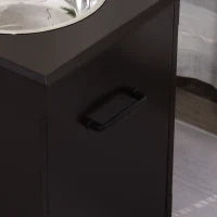 Ciotole Rialzate per Cani Grandi, Supporto Portaciotole in MDF con 2 Ciotole in Acciaio Inox, 60x30x41 cm, Marrone