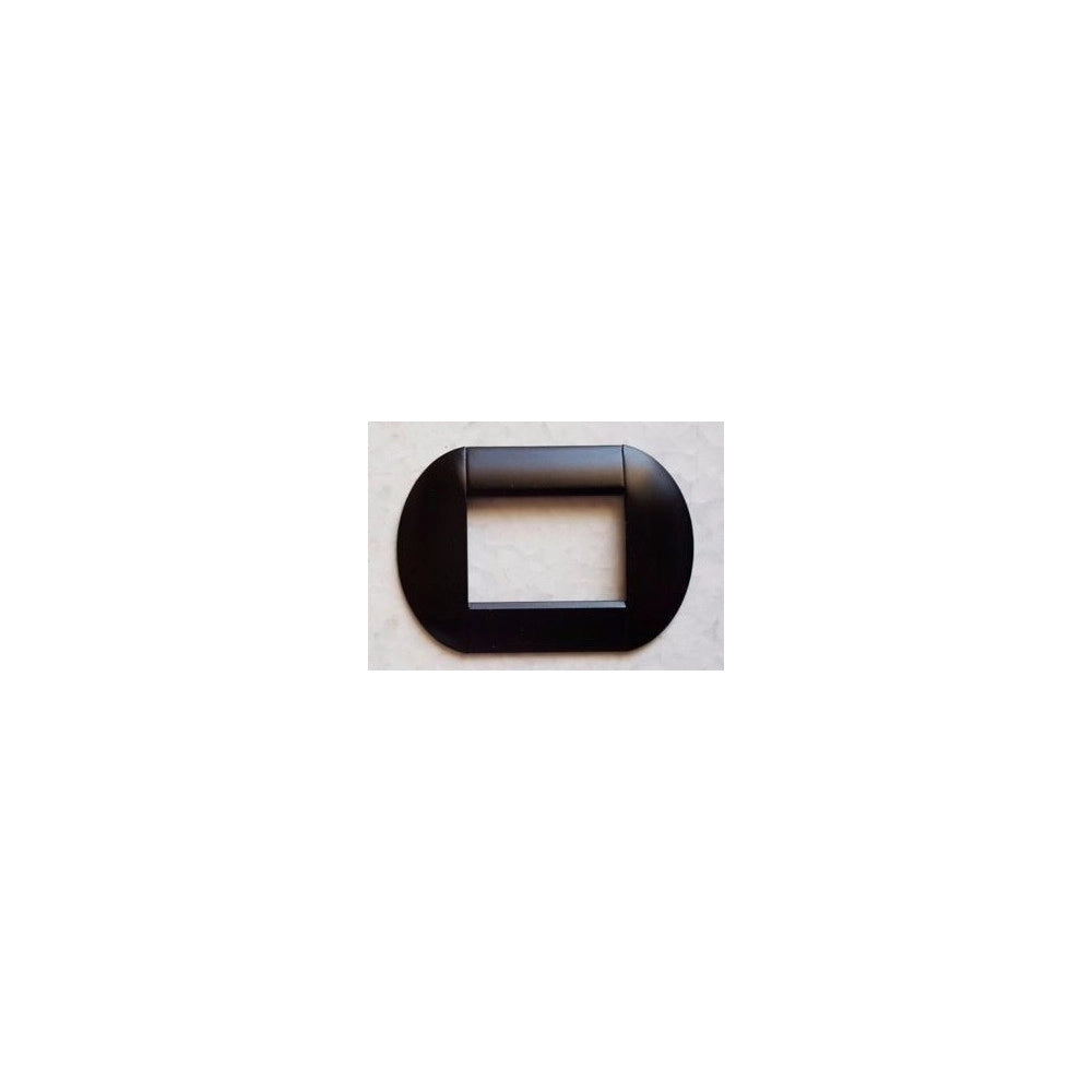 Trade Shop - Placca Placche Placchette Compatibili Living International Light Bombate Bticino - Nero Opaco -7 Fori     -