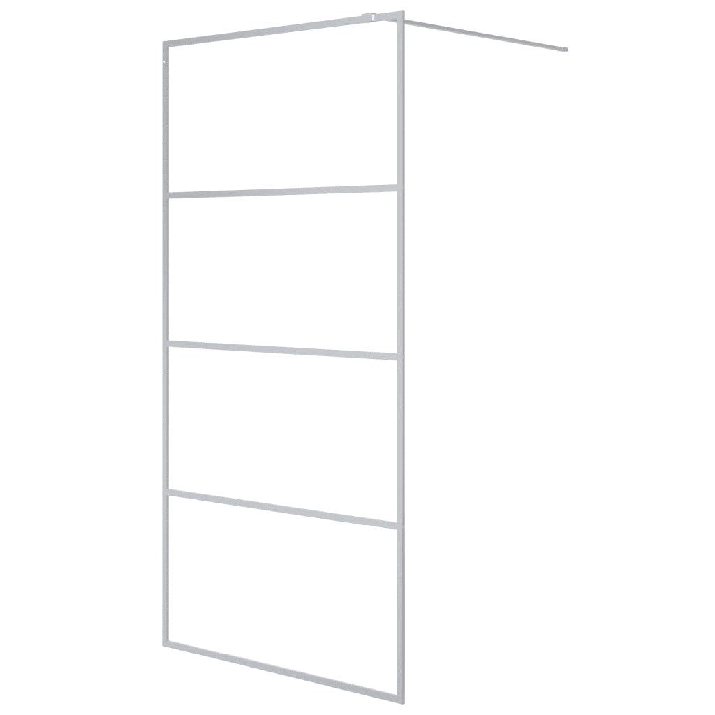 Parete Doccia Walk in Argento 100x195 cm Vetro Trasparente ESG cod mxl 36190
